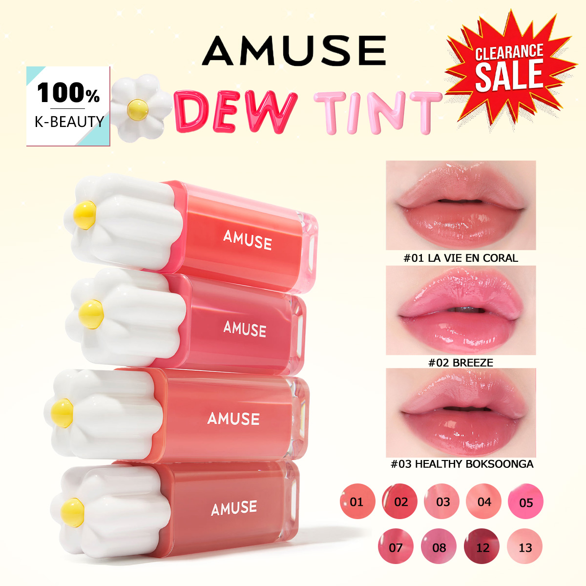 Lip Tint Korean - [ClearanceSale] AMUSE DEW TINT, daggige/waterige textuur,