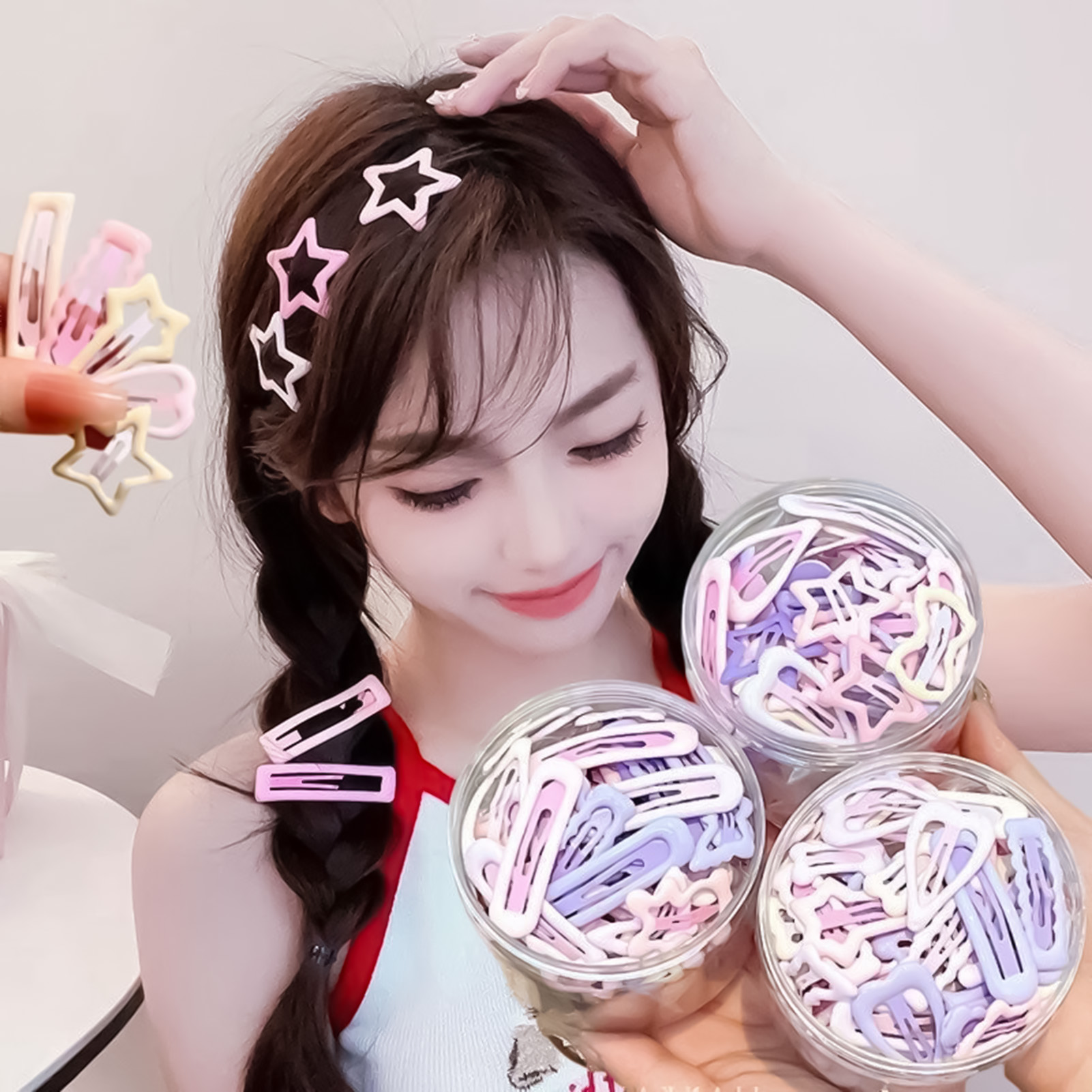 Korean Women Lifestyle - 3 STKS Zoete stijl hoofddekselpinnen, allemaal