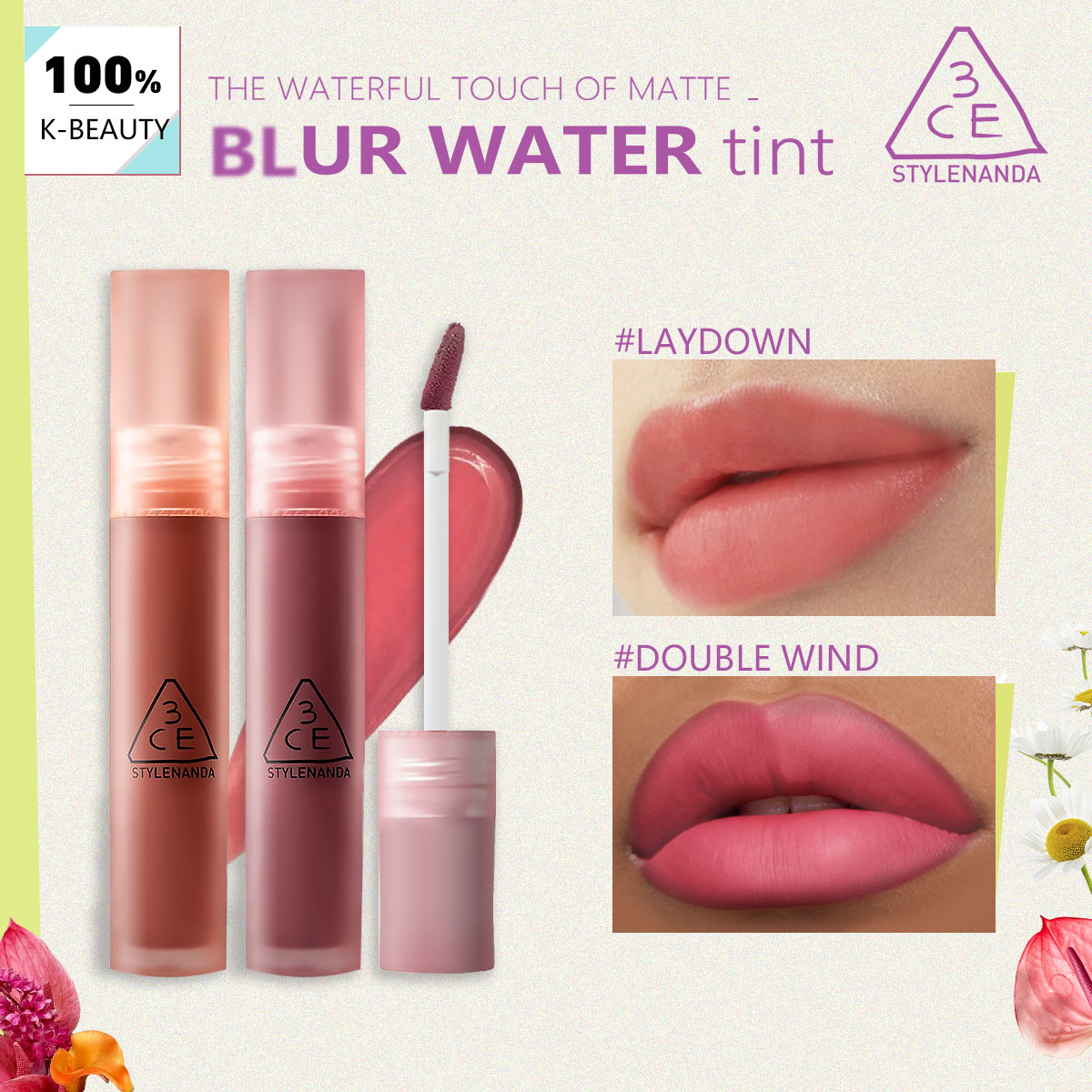 3CE BLUR WATER TINT, opbouwbar - Lip Tint Korean recensie en prijs